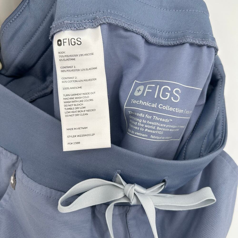 FIGS Jogger Scrub Pants XS Women’s Blue Technical Collection W22SW2012P EUC - Picture 4 of 4